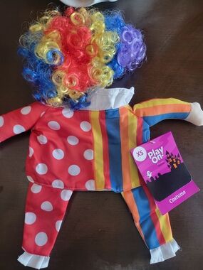 Multicolor Clown Dog Costume - XS